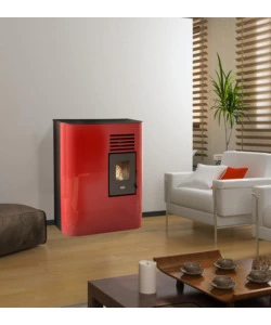 STUFA A PELLET SLIM PUNTO FUOCO "IDA" ROSSO 4,0 KW